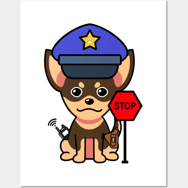 Cute small dog is a police Wall Art by Pet Station